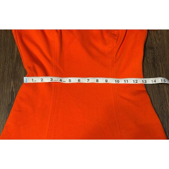 Trina Turk Womens Faith Ponte Flare Mini Dress Short Sleeve Orange size Small - Picture 6 of 11